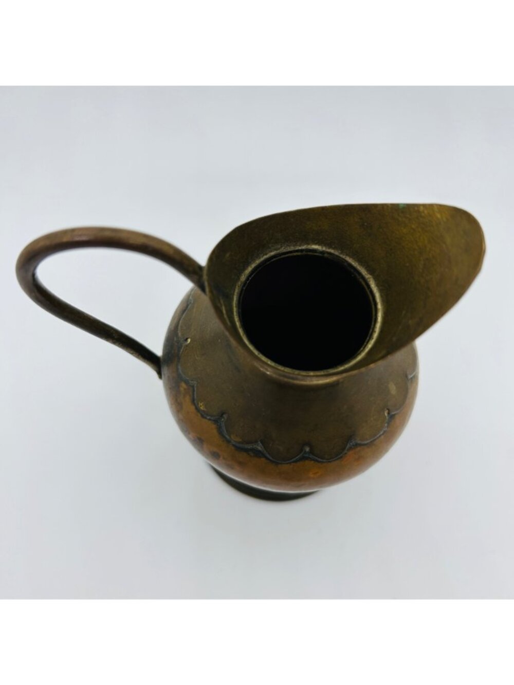 Vintage Maudoux Dinant Belgium Copper Brass Pitcher Antique Dinanderie Jug - Picture 3 of 10